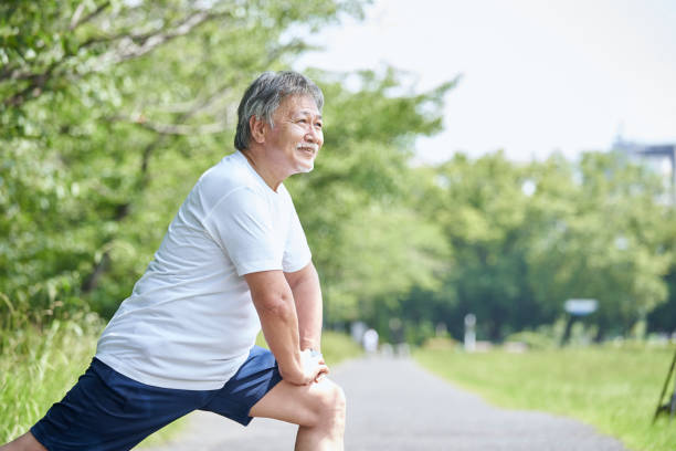 old man doing exercises